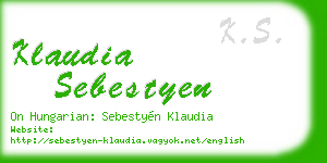 klaudia sebestyen business card